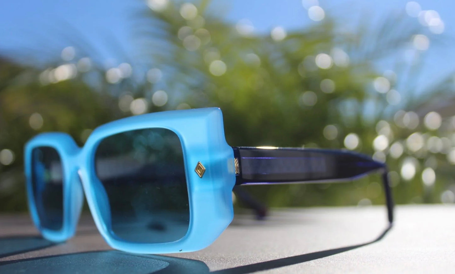 River – Gafas de Sol Azul Premium en Acetato Italiano | Cloud Jelly™