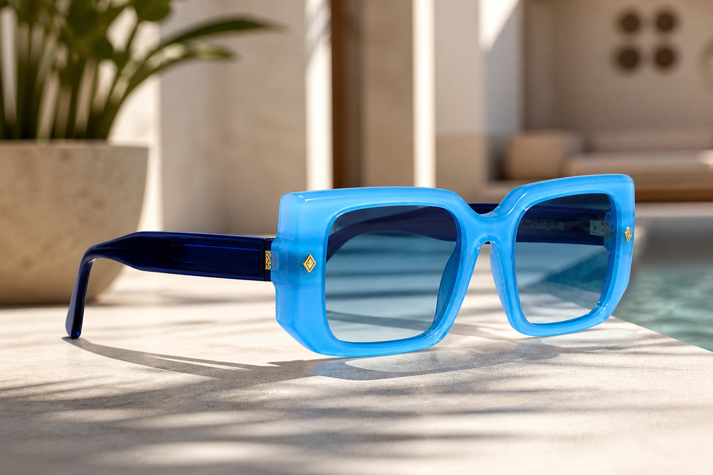 River – Gafas de Sol Azul Premium en Acetato Italiano | Cloud Jelly™
